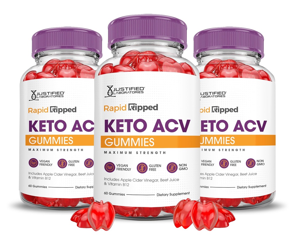 Põhjendatud Laboratories (3 Pack Rapid Ripped Keto ACV Vegan Non GMO 180 Gummies