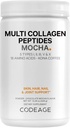 Codeage Multi Collagen Peptides Protein Pulber - Chocolate Mocha Instant Coffee - Gourmet Knoa Coffee Drink & Shake - Collagen Type I, II, III, V & X - Grass-Fed, Hüdrolüüsitud, Non-GMO - 14.39oz