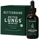 Betterbrand BetterLungs Health Pack - Better Lungs Detox Tee & Mullein Leaf Tinktuuritilgad | (2) Daily Respiratory Wellness