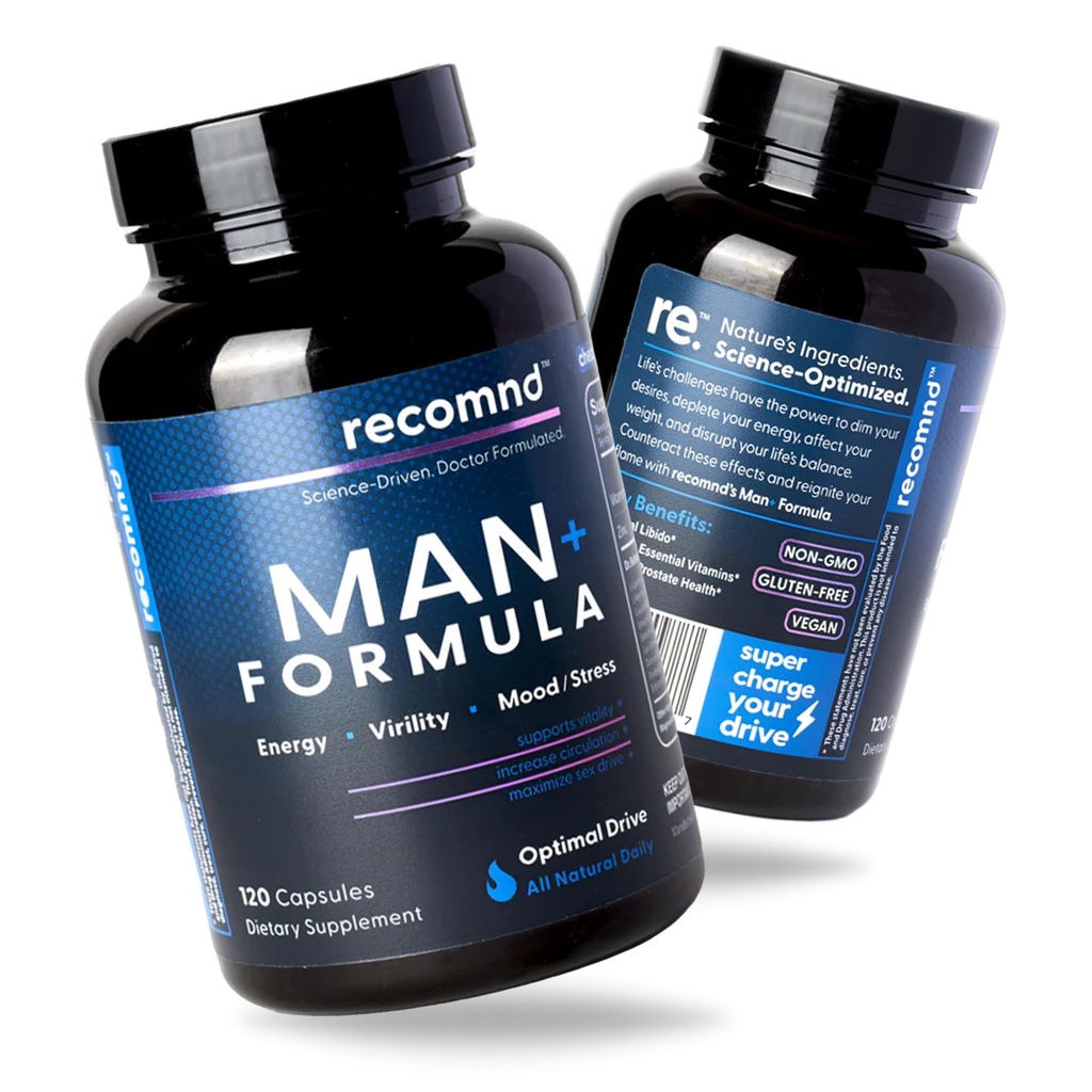 Toitumine - Man + valem, energiatoetus, lihaste toetus ja eesnäärme tervise täiendused E-vitamiini, Saw Palmetto, punase Korea ženšenni ja muu, 120 kapsliga meestele