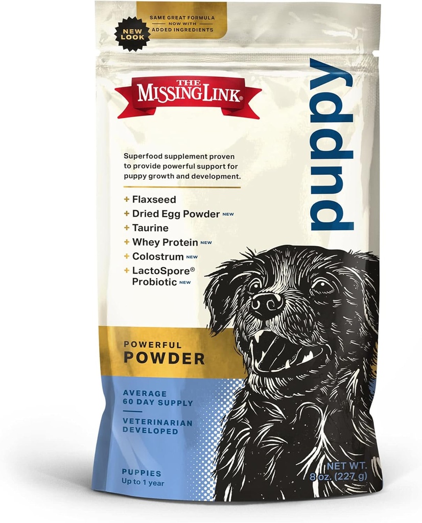 Puuduv Link Puppy 8oz täiendus - Superfood Powder edendab kasvu ja arengut, toetab immuunsust, seedimist, luid, nahka ja koerakatet