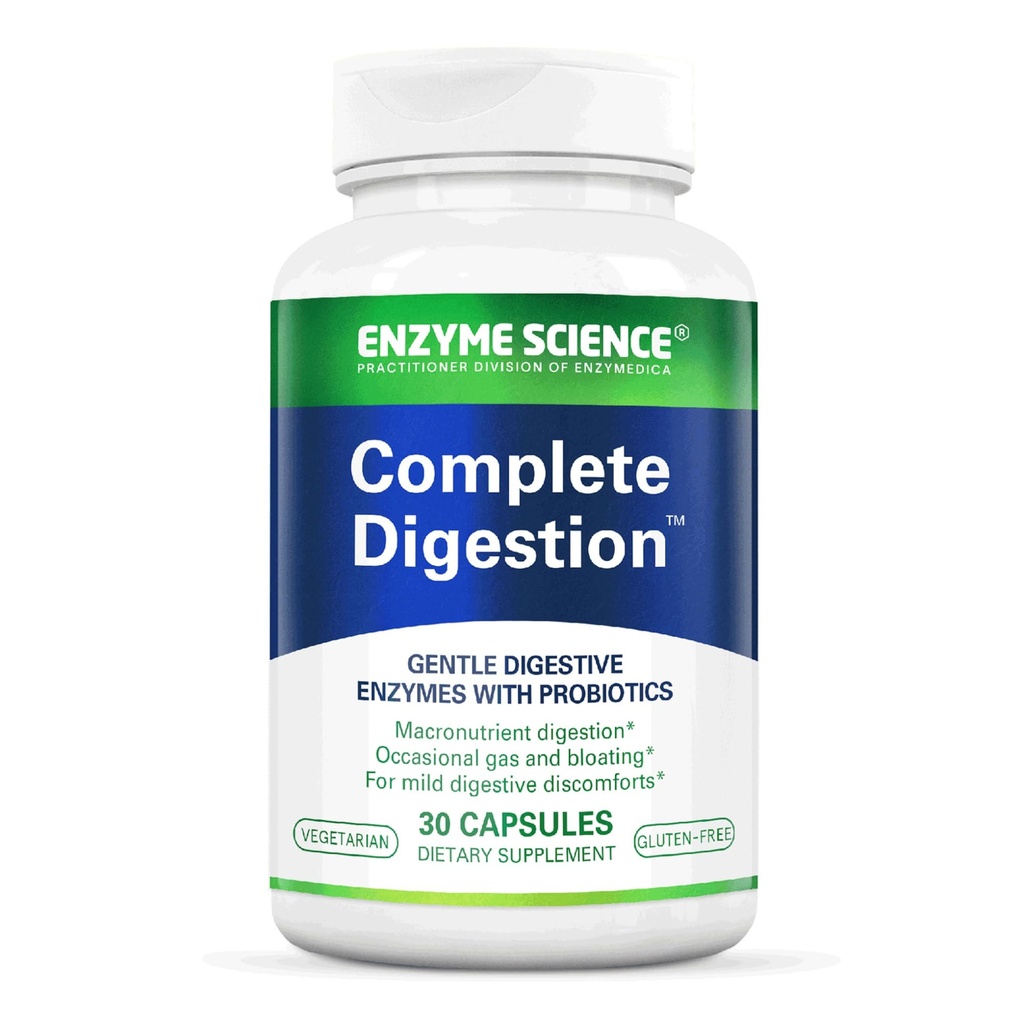 Ensüümiteadus Täielik seedimine - Seedeensüümid naistele ja meestele probiootikumidega - 3-in1 Gut Tervisetoetus seedimiseks - seedetrakti tervis - Enzimas digestivas y probioticos - 30 kapslit