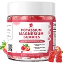 Magneesium Kaaliumilisandiga Gummies - New Formula Calm Magneesium Glycinate Gummies & Kaaliumtsitraat 200 mg Plus Omega 3, B6, D3, K2 & Kaltsium Zzz, Jalakrambid & Lihased - 120 Count