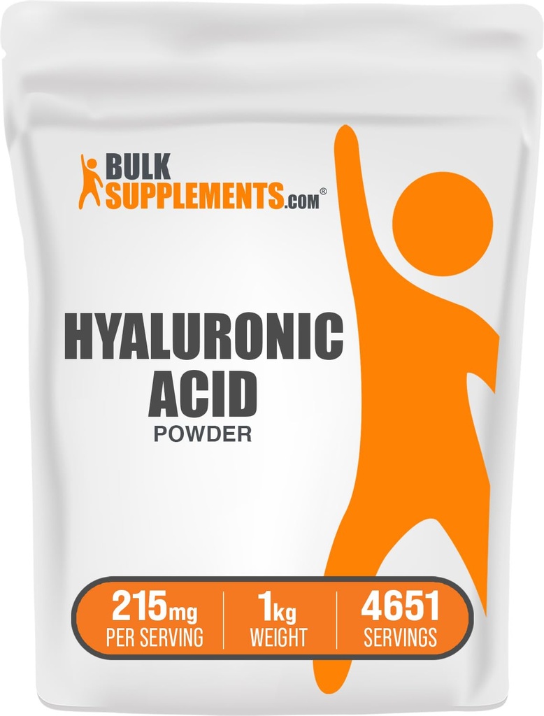 BulkSupplements.com Hüaluroonhappe pulber - naatriumhüaluronaadina, hüaluroonhappe lisandid - toiduklass, gluteenivaba - 215mg serveerimise kohta, 1 kg (2,2 naela) (pakk 1)
