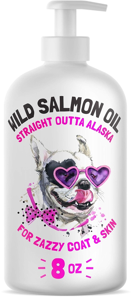 Looduslik Alaska lõheõli koertele ja kassidele - puhas kala oomega 3 6 9 vedelad EPA DHA rasvhapped - naha ja karva lisand - toetab liigese funktsiooni, aju, silma, immuunsuse ja südame tervist - valmistatud USAs 8 oz