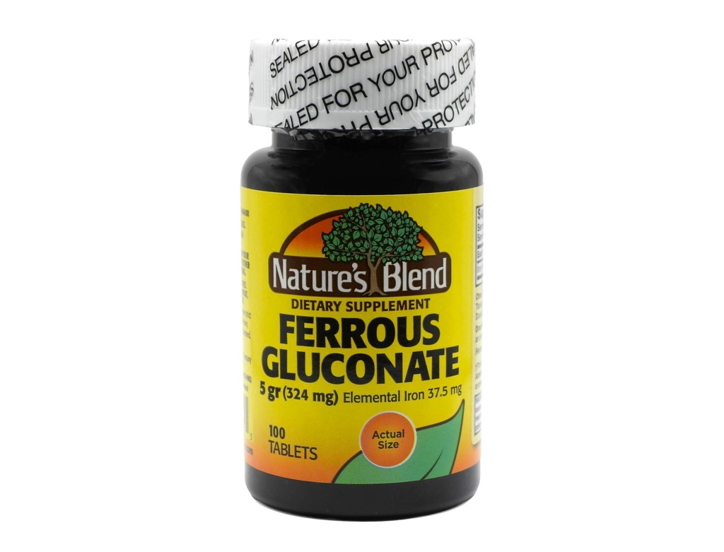 Nature's Blend Ferrous Gluconate tabletid, 100 Count