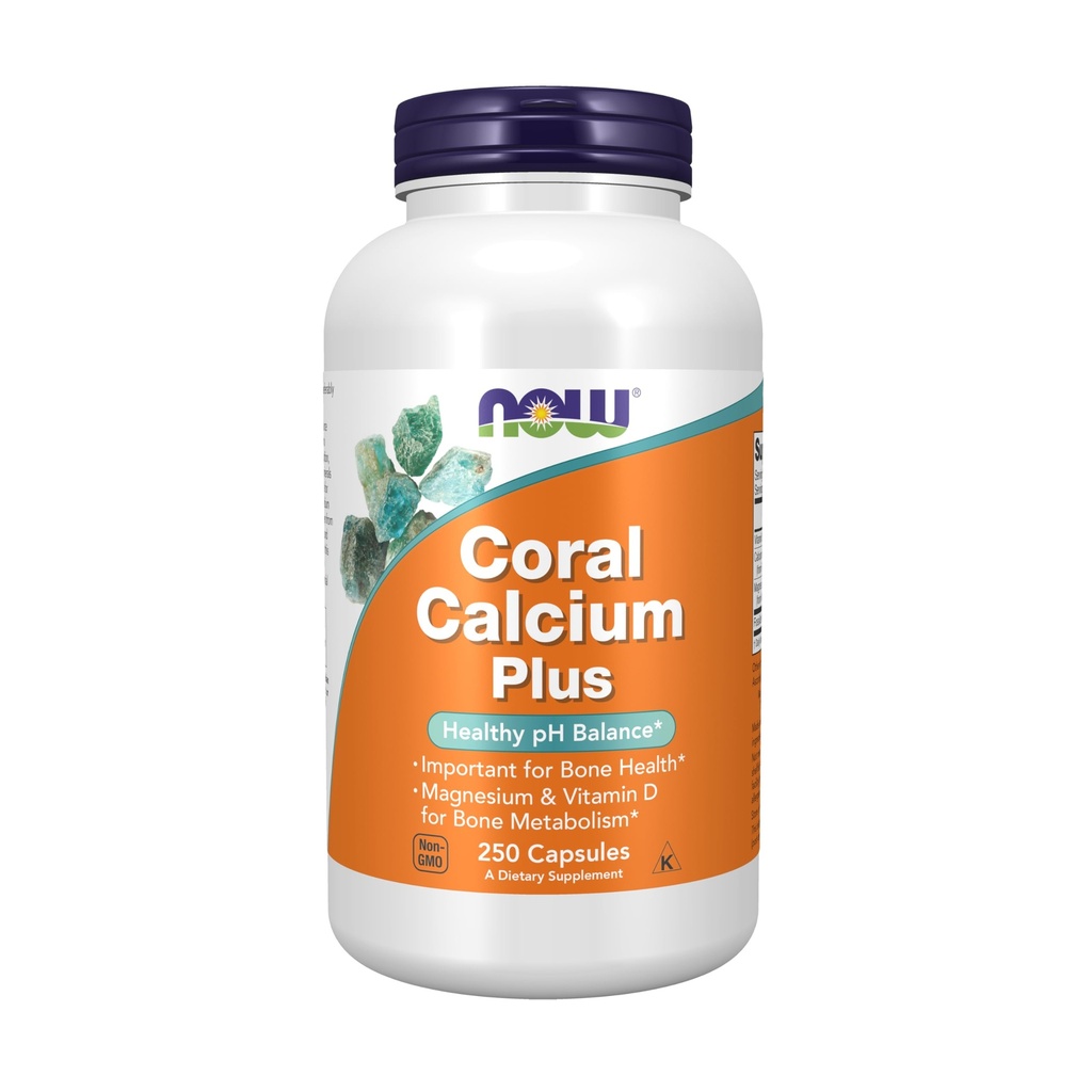 NOW Toidulisandid, korallkaltsium Plus, luu tervis *, tervislik pH tasakaal *, 250 Veg kapslit
