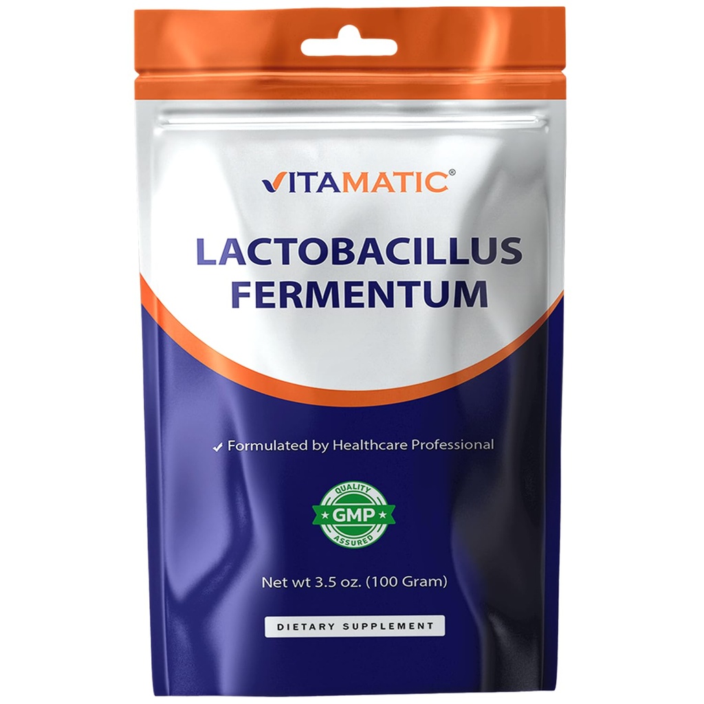 Vitamatic Lactobacillus Fermentum probiootiline pulber - seedetrakti tervisetoetus - 100 grammi (3,5 OZ) - 100 serveerimist