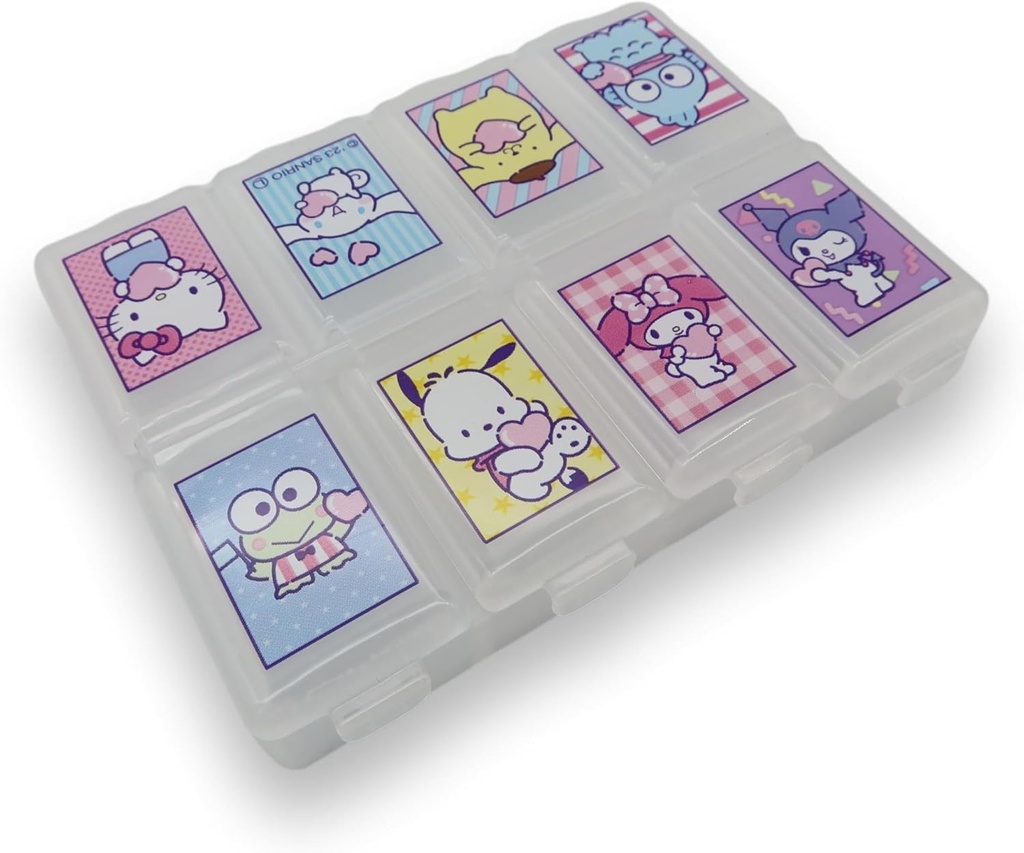 Sanrio tegelased Die-Cut Meditsiinilisa Kaasaskantavad aksessuaarid Juhtumireisid 8 subdivision kaanega (Mix) Multicolor
