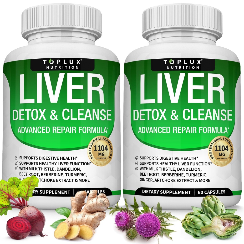 Maksa puhastamine Detox & remont Valem Maksa detox Supplement - Piimaohakas koos Dandelion, artišokk, kurkum, peedi juur, kurkum & rohkem loodusliku kiire taimepuhastus Non-gmo Vegan 60 kapslit
