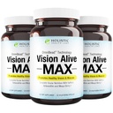 Holistic Health Labs Vision Alive Max koos 8 loodusliku koostisosaga Lutemax® 2020, mustikad, mustikad, c3g mustsõstrast, Maqui Berry, Safran ja astaksantiin (30 loend (3. pakk))