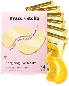 Grace & Stella auhinna võitmine silmamaski all - Travel Essentials - Sünnipäevakingid naistele - Gel Eye Patches Dark Circles, Puffy Eyes, Kortsud, Undereye kotid - Vegan - Enesehooldus (24 paari, kuld)