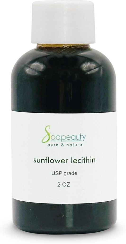 SUNFLOWER LECITHIN Vedel õli | Külm pressitud rafineerimata | USP Hinne Pleegitamata 100% puhas looduslik päevalille letsitiinõli | Naha niisutaja, seebivalmistamine, Lotion | 2 fl oz