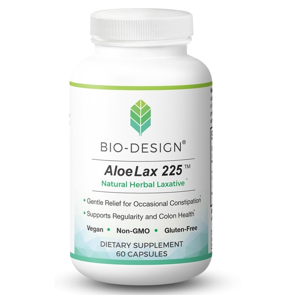 Aloe Lax 225 Natural Taimne lahtistav - õrn leevendus aeg-ajalt kõhukinnisus, gaas, ja Bloating 225 mg Natural Aloe Ferox - toetab soole korrapärasus ja Colon Health - 60 kapslit
