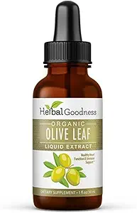 Taimne heaolu Oliivilehe ekstrakt Vedel 1oz - immuunsuse suurendamiseks, kadiovaskulaarseks toetuseks, kognitiivseks heaoluks, paranenud naha terviseks ja seedetrakti mugavuseks antioksüdantidega - 1 pudel