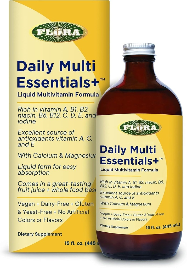 Flora - Daily Multi Essentials +, Vedel multivitamiini valem, 13 olulist vitamiini ja mineraali, 15 Fl Oz