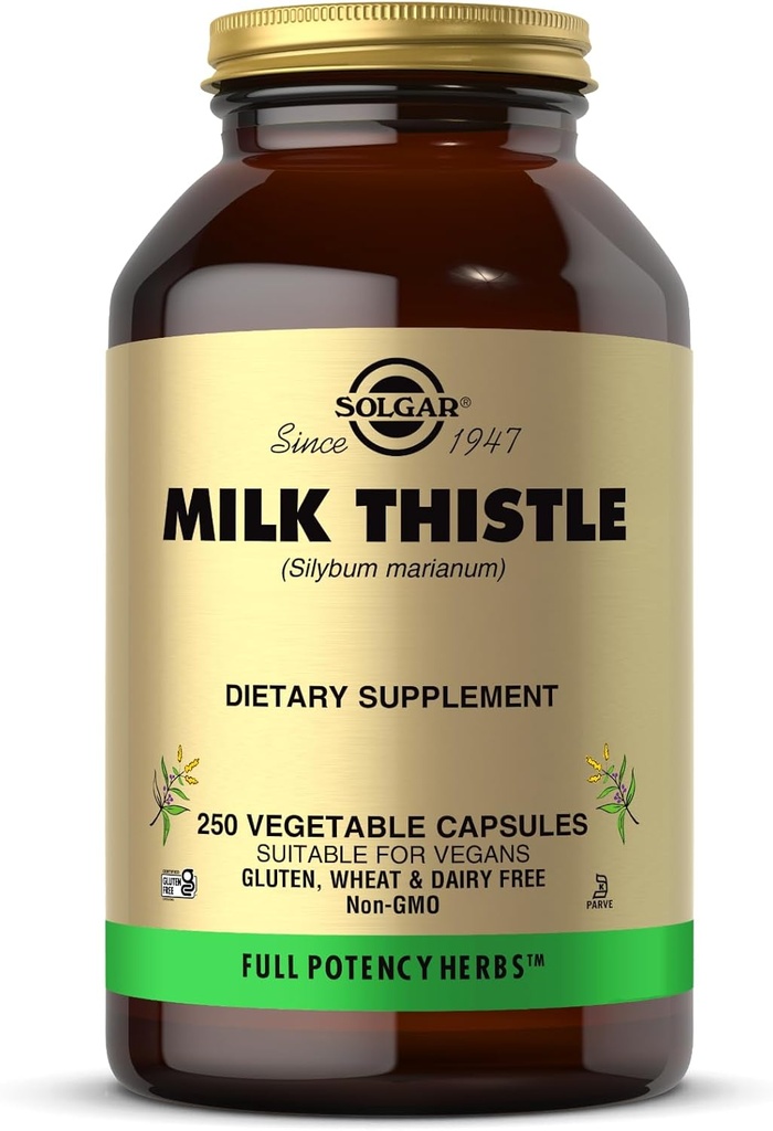 Solgar Piimaohakas - 250 köögiviljakapslit - täis potentsi (FP) - Non-GMO, Vegan, Gluteenivaba, Piimavaba, Kosher - 250 Servings