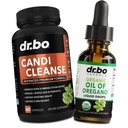 Candi Cleanse & Oregano õlitilgad - ekstra tugevusega probiootiline kompleks Puhastaja & orgaaniline vedelik - looduslik suukaudne taimse kaprüülhappe kapslid & Oregano tilkade õli Tinktuurekstrakt