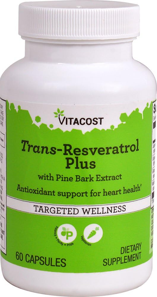 Vitacost Trans-Resveratrol Plus - 60 taimetoitlast kapslit