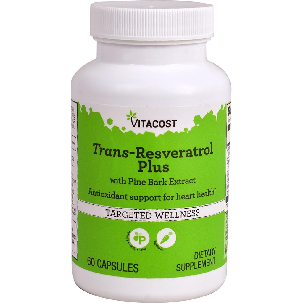 Vitacost Trans-Resveratrol Plus - 60 taimetoitlast kapslit