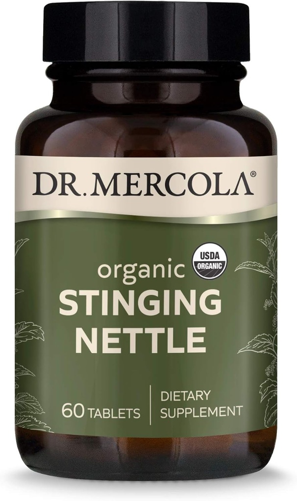Dr. Mercola Organic Stinginging Nettle Dietary Supplement, 60 Servings (60 Tablets), Non GMO, Gluteenivaba, Sojavaba, USDA Organic