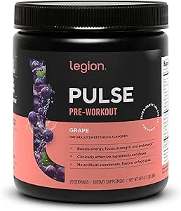LEGION - Kõik looduslikud lämmastikoksiidi ettevalmistusjoogid energia suurendamiseks, kreatiinivaba, looduslikult magustatud, beeta-alaniin, tsitrulliin, Alpha GPC (viinamarjad)