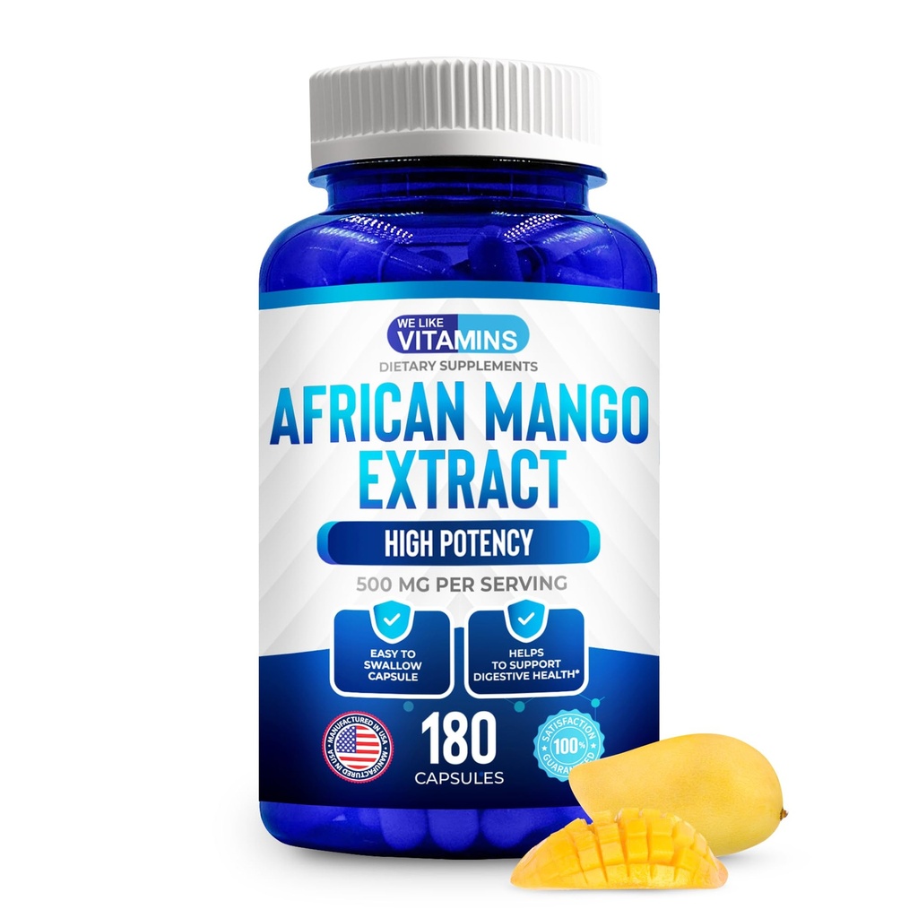 Meile meeldivad vitamiinid Aafrika Mango ekstrakt 500mg - 5000mg samaväärne 10: 1-180 kapslid - 6 kuu tarne Aafrika Mango kapslid - toetab rasvade ainevahetust ja seedetrakti tervist