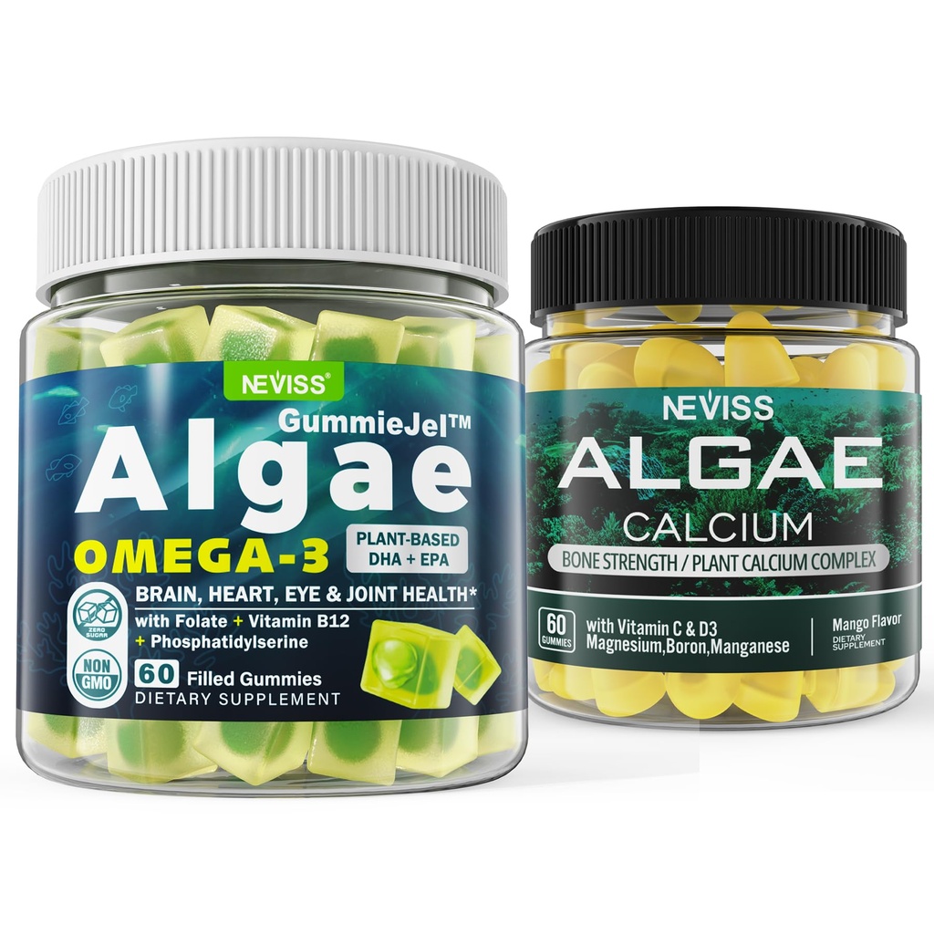 Vetikad Omega 3 Gummies + Marine Vetikad Kaltsium Gummies Bund