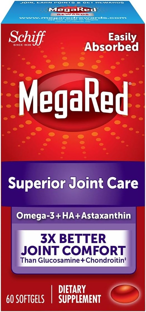Omega-3 krillõli ja liigeselisandit - Megared Joint Care 60 pehmegeelid - EPA / DHA rasvhapped, antioksüdandid, hüaluroonhape, ei ole kala burp järelmaitse nagu Fish Oil