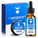 Beard Growth Oil & Beard Balm - Habe kasvukomplekt 2X kontsentratsiooniga biotiiniga meestele, looduslikud koostisosad argaaniaõli, Jojoba õli ja vitamiiniga (Sandalwood)