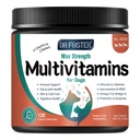Koerte multivitamiinid Glükoosamiiniga, Omega 3, mineraalid, probiootikumid ja ensüümid, koerte vitamiinid ja toidulisandid liigestele, nahale ja nahahooldusele, seedetraktile ja immuunsüsteemile, kana maitse - 120 närimist