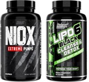 Nutrex Research NIOX Extreme Pumpsc ja Lipo6 Detox ja puhastamine - NO3-T Arginiinnitraadi toidulisand C-vitamiini ja AstraGin - Colon Cleanser ja Detox naistele ja meestele