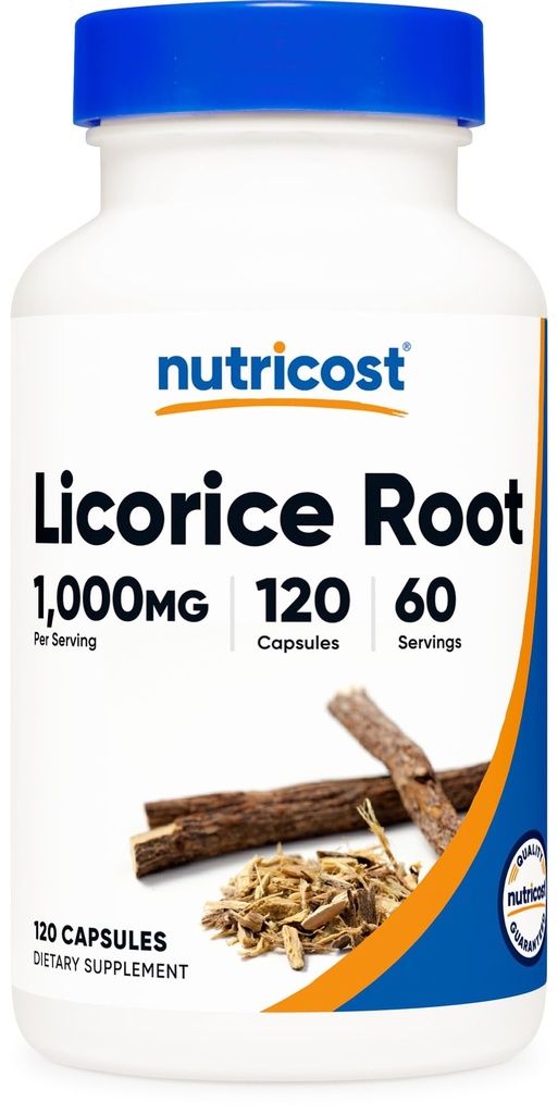 Nutricost lagritsa juur 500mg, 120 kapslit - mitte-GMO, gluteenivaba