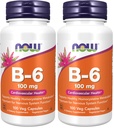 NOW toidulisandid, vitamiin B-6 (püridoksiin HCl) 100 mg, südame-veresoonkonna tervis *, 100 Veg kapslit (pakk 2)