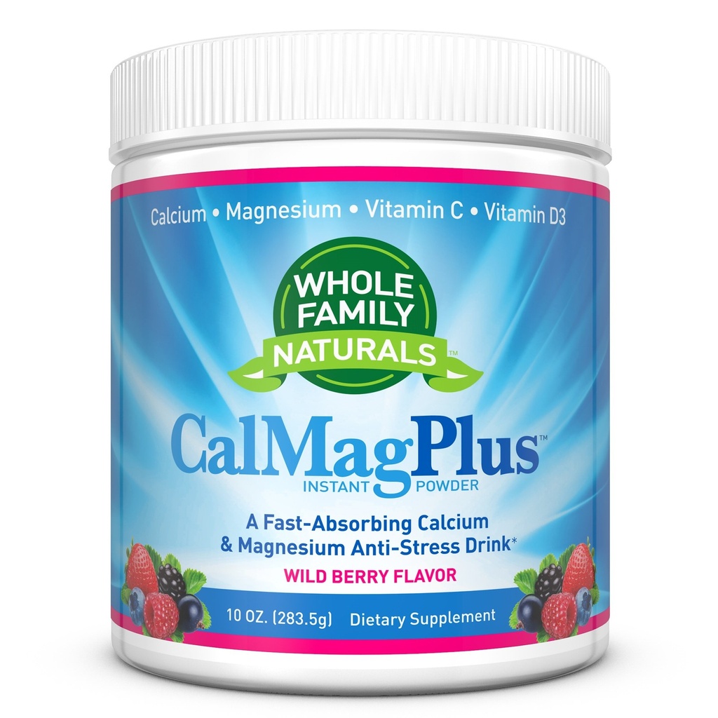 Kaltsium Magneesium Pulber Supplement - CalMag Plus vitamiin C & D3 - Gluteenivaba, Non GMO, Wild Berry maitse - Natural Calm & Stress Relief Cal Mag Drink - Natural Calm Kaltsium & Magneesium Pulber