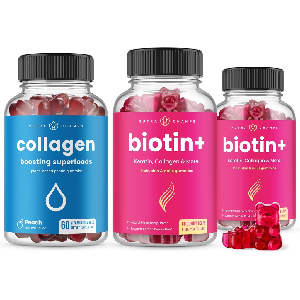 NutraChamps Täielik juuste, naha ja küünte komplekt