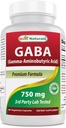 Parimad looduslikud GABA täiendus 750mg 180 Veggie kapslid, Naturals Sleep Aid