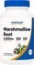 Nutricost Marshmallow Juur 5000mg ekvivalent, 120 Taimekapslit - Gluteenivaba & Non-GMO - alates 500mg 10: 1 Väljavõte