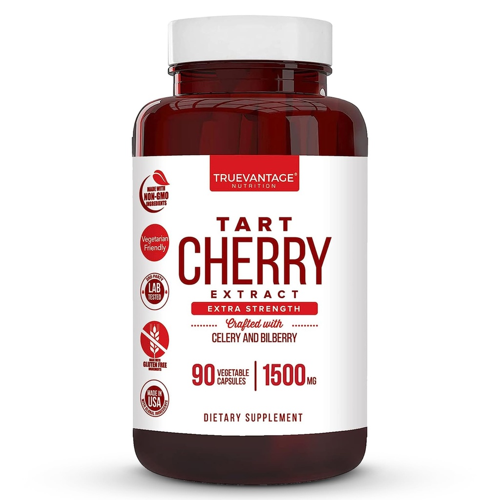 Tart Cherry Extract kapslid selleri Seed Extract ja Bilberry ühine toetus, lihaste taastamine ja kusihappe Flush Support, valmistatud USA - 90 Tart Cherry kapslid
