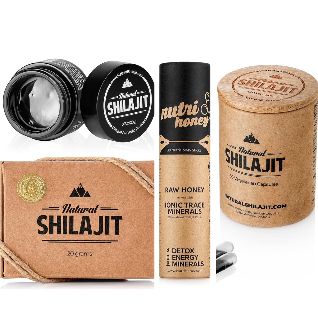 LOODUSLIK SHILAJIT Vaik 20G, Shilajit Honey Sticks 30 Count Capsules 60 Count