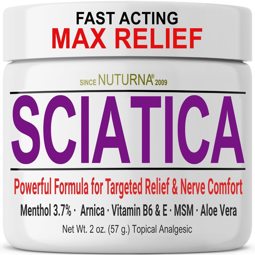 Sciatica närvikreem - jalgade, käte, jalgade, varvaste, selja maksimaalne tugevus - looduslik Ultra tugevus Arnica, MSM, mentool, rahustav mugavus, 2 Oz