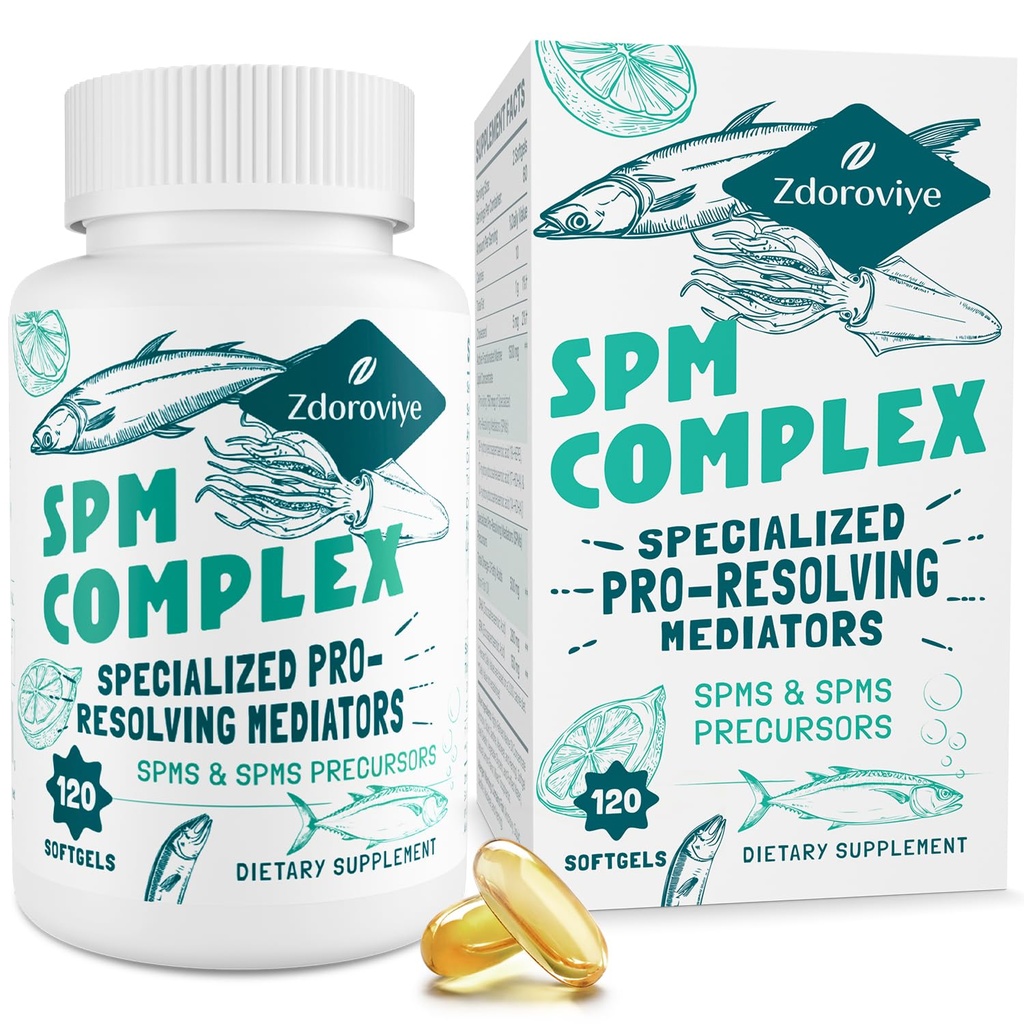 Spetsiaalsed Pro-Resolution Mediators ja SPM Precursors Complex, SPM Supplement for Balanced Immune Response, Brain, Tissue & Cellular - 120 Softgels