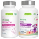 Kõrge imendumine Metüülitud Prenatal + Advanced Kids Multivitamiin Gummy Vegan Bundle, puhas etikett vitamiiniga A, B, C, D3 & E, 60 tabletti + 90 Marja maitsega kummikud, Ole lahke Igennus