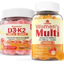 Suhkruvaba D3-vitamiin K2 Täidetud kummikud + multivitamiin naistele kummikud
