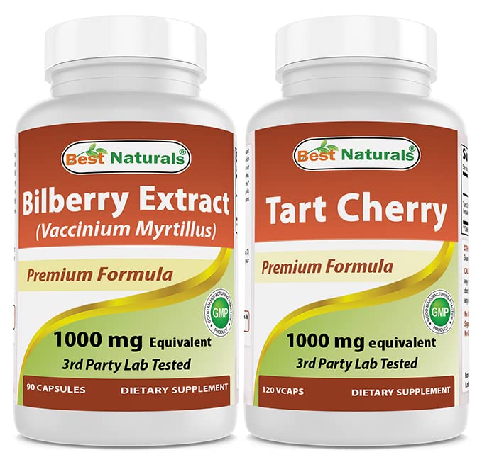 Parimad looduslikud Bilberry Extract 1000mg & Tart Cherry Extract 1000 mg
