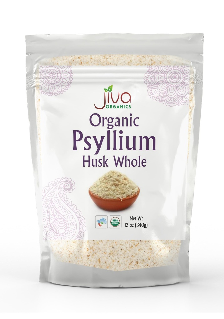 Jiva USDA orgaaniline koguhuski psyllium (Isabgol) 12 Ounce