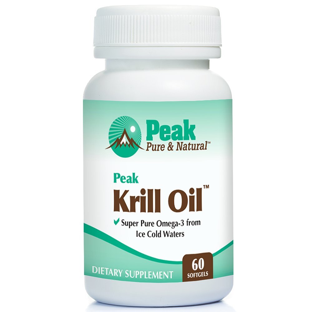 Peak Pure & Natural, Peak Krill õli täiendus - parem kui kalaõli liigese ja südame tervise - Krill õli Brain Supplement - EPA, DHA, ja Astaksanthin - 60 softgels