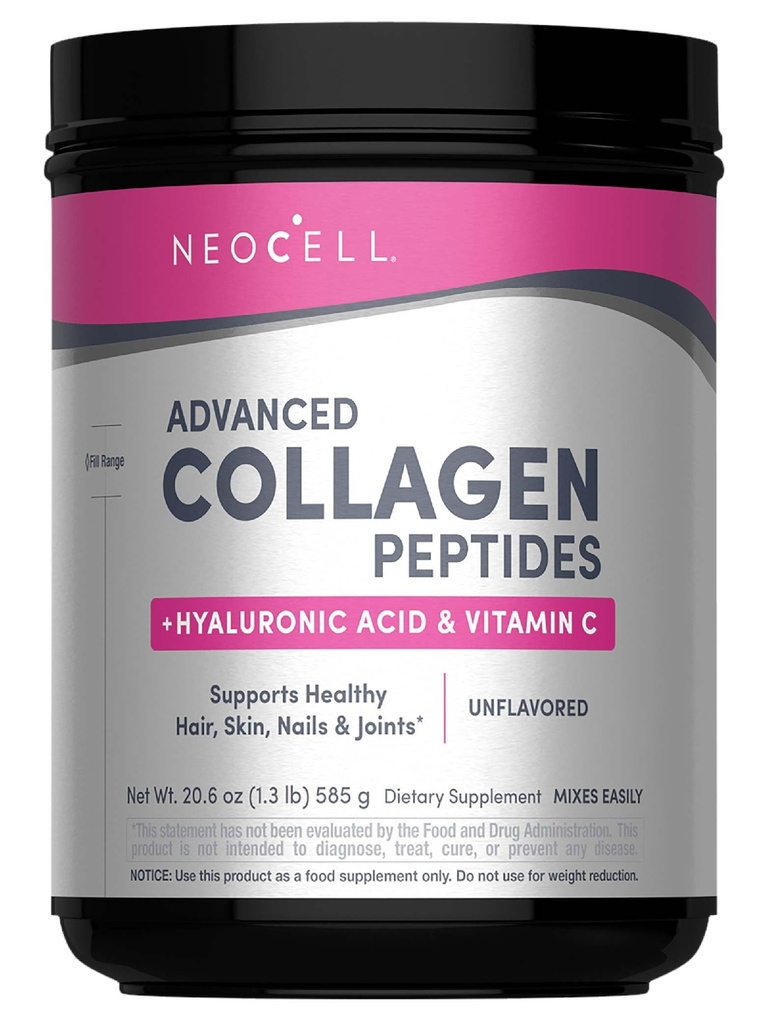 NeoCell Super kollageeni pulber, kollageen Plus sisaldab C-vitamiini ja hüaluroonhapet, soodustab tervislikke juukseid, ilusat nahka ja küünte tuge, kollageeni tüüp 1 ja 3, 12 g kollageeni ühe serveerimise kohta, 20,6 Oz