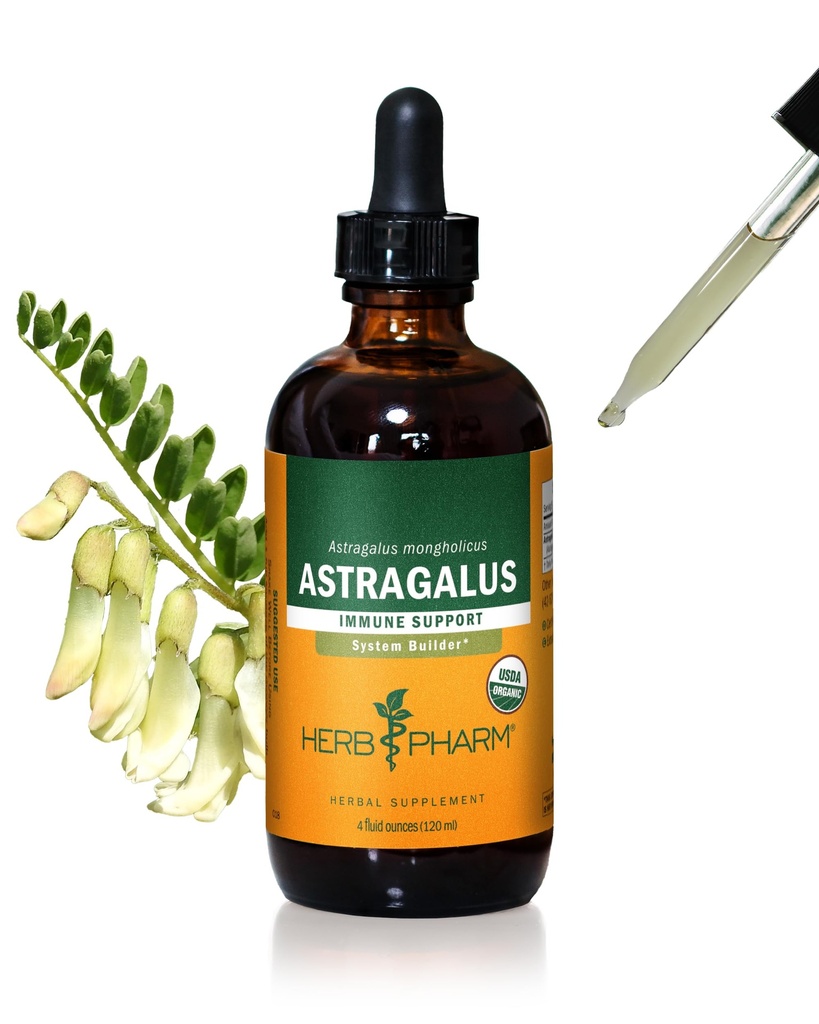 Herb Pharm Sertifitseeritud Orgaaniline Astragalus Vedel Ekstrakt Immuunsüsteemi Tugi - 4 Ounce