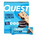 Quest Nutrition Cookies & Cream Protein Bars, 21g Valk, 4g Net Carbs, 1g Suhkur, Gluteenivaba, Keto Sõbralik, 4 Count